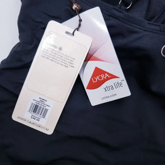 New CALIA Women's Strappy Ruched Tankini Top Size S Black - Picture 8 of 11